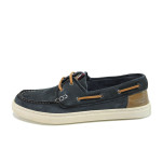 Тъмносини мъжки обувки, естествен набук - всекидневни обувки за пролетта и лятото N 10009904