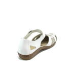 Бели ортопедични дамски обувки с равна подметка, естествена кожа - всекидневни обувки за пролетта и лятото N 10009930