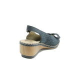 Сини ортопедични дамски сандали, естествена кожа - всекидневни обувки за лятото N 100010207