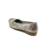 Бежови дамски обувки с равна подметка, здрава еко-кожа - равни обувки за пролетта и лятото N 100010387