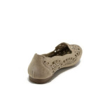 Бежови дамски обувки с равна подметка, естествена кожа - всекидневни обувки за пролетта и лятото N 100010452