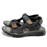 Тъмносини мъжки сандали, здрава еко-кожа - всекидневни обувки за лятото N 100010471