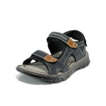 Тъмносини мъжки сандали, здрава еко-кожа - всекидневни обувки за лятото N 100010471