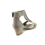 Бежови дамски сандали, качествен еко-велур - всекидневни обувки за лятото N 100010480
