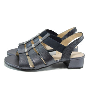 Черни дамски сандали, естествена кожа - всекидневни обувки за лятото N 100010509