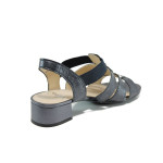 Черни дамски сандали, естествена кожа - всекидневни обувки за лятото N 100010509