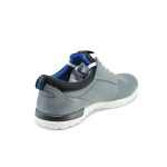 Сини анатомични мъжки спортни обувки, естествена кожа и текстилна материя - всекидневни обувки за пролетта и лятото N 100010519