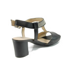 Черни дамски сандали, естествена кожа - всекидневни обувки за лятото N 100010524