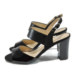 Черни дамски сандали, естествена кожа и еко-кожа - всекидневни обувки за лятото N 100010525