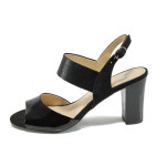 Черни дамски сандали, естествена кожа и еко-кожа - всекидневни обувки за лятото N 100010525