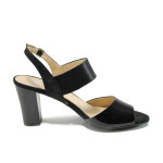 Черни дамски сандали, естествена кожа и еко-кожа - всекидневни обувки за лятото N 100010525