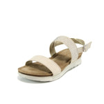 Бежови дамски сандали, здрава еко-кожа - всекидневни обувки за лятото N 100010521