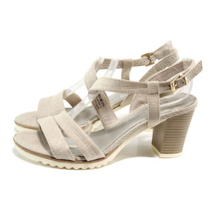 Розови дамски сандали, здрава еко-кожа - всекидневни обувки за лятото N 100010528