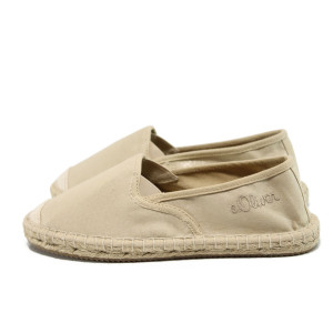 Бежови дамски обувки с мемори пяна, с равна подметка, текстилна материя - всекидневни обувки за пролетта и лятото N 100010530