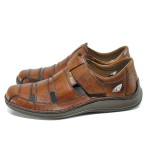 Кафяви мъжки обувки, естествена кожа - всекидневни обувки за пролетта и лятото N 100010567