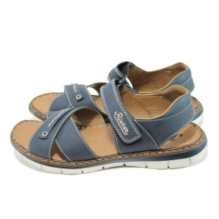 Сини мъжки сандали, здрава еко-кожа - всекидневни обувки за лятото N 100010588