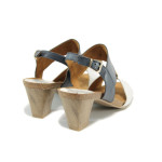 Сини дамски сандали, естествена кожа - всекидневни обувки за лятото N 100010671