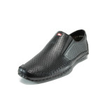 Черни мъжки обувки, естествена кожа - всекидневни обувки за пролетта и лятото N 100010806