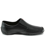 Черни мъжки обувки, естествена кожа - всекидневни обувки за пролетта и лятото N 100010806