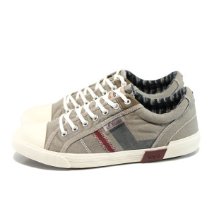 Бежови мъжки спортни обувки, текстилна материя - спортни обувки за пролетта и лятото N 100010826