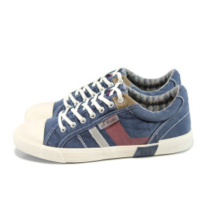 Сини мъжки спортни обувки, текстилна материя - спортни обувки за пролетта и лятото N 100010827