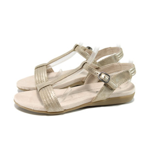 Жълти анатомични дамски сандали, здрава еко-кожа - всекидневни обувки за лятото N 100010832