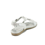 Сребристи анатомични дамски сандали, здрава еко-кожа - всекидневни обувки за лятото N 100010833