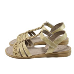 Жълти дамски сандали, здрава еко-кожа - всекидневни обувки за лятото N 100011066