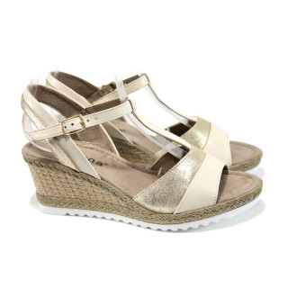Бежови дамски сандали, естествена кожа - всекидневни обувки за лятото N 100011067
