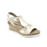Бежови дамски сандали, естествена кожа - всекидневни обувки за лятото N 100011067