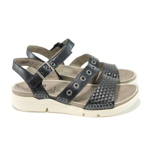 Черни анатомични дамски сандали, естествена кожа - всекидневни обувки за лятото N 100011060