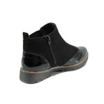 Черни дамски боти, велурена еко-кожа и лачена еко-кожа - всекидневни обувки за есента и зимата N 100011162