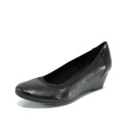Черни дамски обувки с платформа, естествена кожа - всекидневни обувки за целогодишно ползване N 100011113