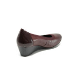 Винени дамски обувки с платформа, естествена кожа - всекидневни обувки за целогодишно ползване N 100011112