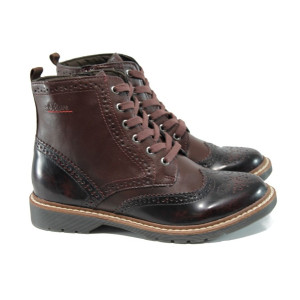 Винени анатомични дамски боти, здрава еко-кожа - всекидневни обувки за есента и зимата N 100011163