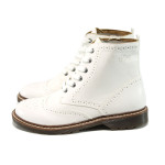 Бели анатомични дамски боти, здрава еко-кожа - всекидневни обувки за есента и зимата N 100011170
