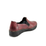 Винени дамски обувки с равна подметка, здрава еко-кожа - всекидневни обувки за есента и зимата N 100011193