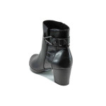 Черни дамски обувки със среден ток, естествена кожа - всекидневни обувки за есента и зимата N 100011250
