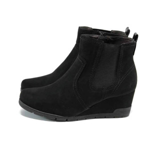 Черни дамски боти, качествен еко-велур - всекидневни обувки за есента и зимата N 100011275