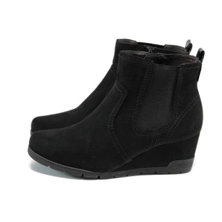 Черни дамски боти, качествен еко-велур - всекидневни обувки за есента и зимата N 100011275