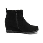 Черни дамски боти, качествен еко-велур - всекидневни обувки за есента и зимата N 100011275
