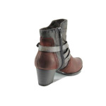 Винени анатомични дамски боти, естествена кожа - всекидневни обувки за есента и зимата N 100011274