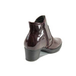 Винени анатомични дамски боти, лачена еко кожа - всекидневни обувки за есента и зимата N 100011269
