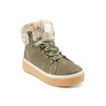 Зелени дамски боти с мемори пяна, здрава еко-кожа - всекидневни обувки за есента и зимата N 100011279