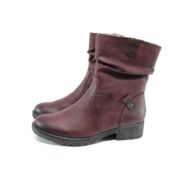 Винени анатомични дамски боти, здрава еко-кожа - всекидневни обувки за есента и зимата N 100011273