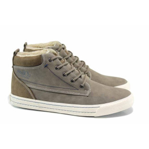 Зелени анатомични мъжки спортни обувки, здрава еко-кожа - всекидневни обувки за есента и зимата N 100011284