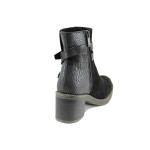 Черни дамски боти, естествена кожа - всекидневни обувки за есента и зимата N 100011283