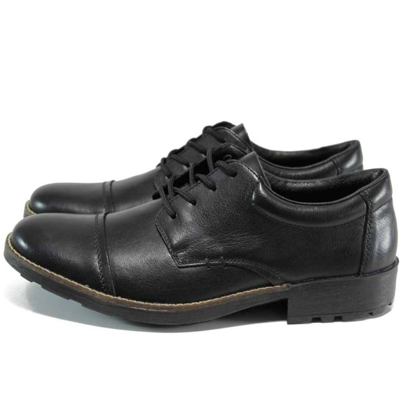 Черни мъжки обувки, естествена кожа - всекидневни обувки за есента и зимата N 100011353