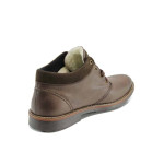 Кафяви мъжки боти, естествена кожа - всекидневни обувки за есента и зимата N 100011364