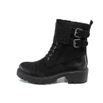 Черни дамски боти, качествен еко-велур - всекидневни обувки за есента и зимата N 100011379